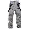 LOKIPONG Men's Snowboard Pants, Ski Pants, Thermal Fleece Lining, Windproof and Waterproof, with Shovel and Suspenders, Gray, Size L