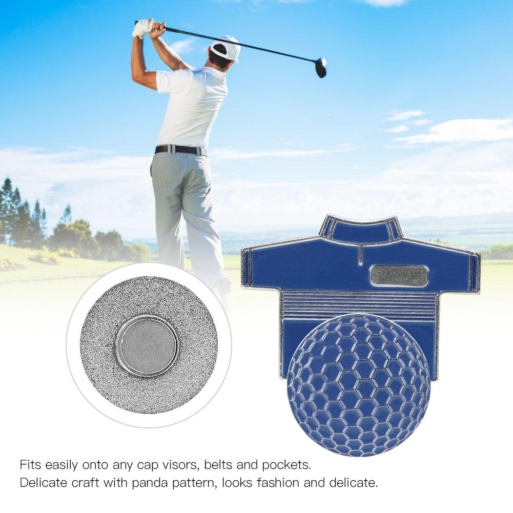 Trwały Metalowy Magnetyczny Marker do Piłek Golfowych na Zewnątrz z Klipsem do Kapelusza Akcesorium Golfera(niebieskie ubrania)