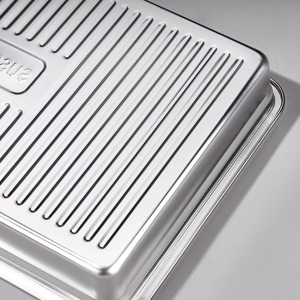Stainless Steel Food Storage Tray with Plastic Lid Dumplings Box Prep Meal Tray  Refrigerator