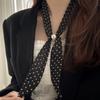 Korean polka dot silk scarf neck high-end long headband women's necklace adjustable scarf accessories new
