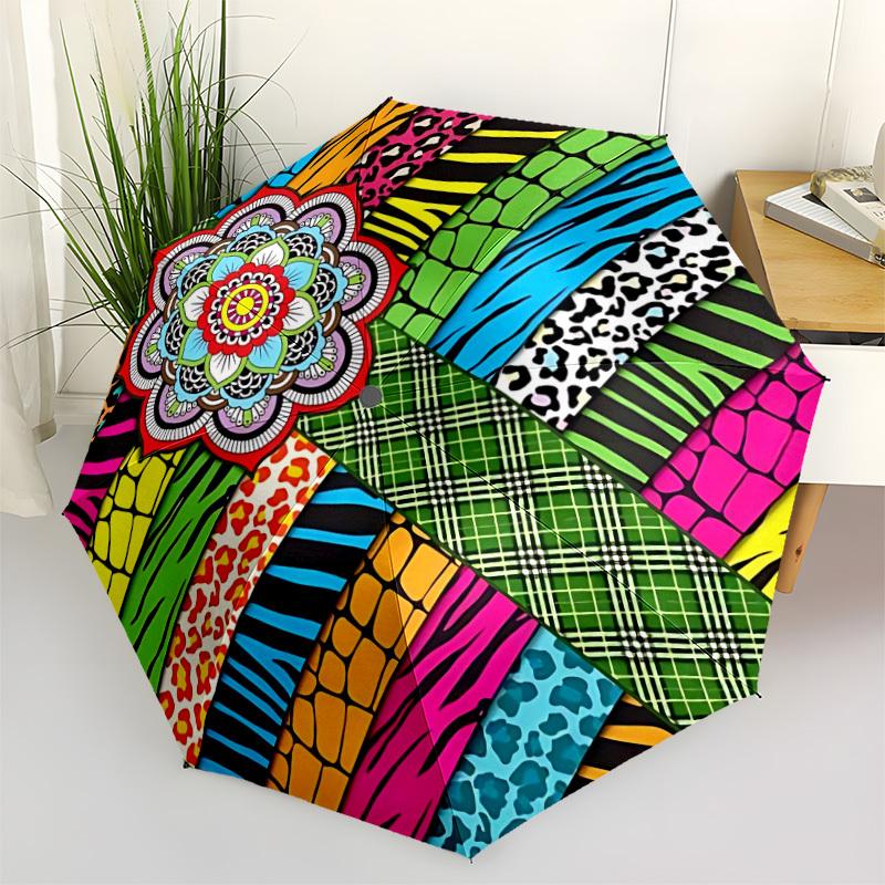 

1pc Animal Prints Umbrella Portable Folding Umbrella Durable Iron Frame, Suitable for All Seasons Home Travel Outdoor yy260319050