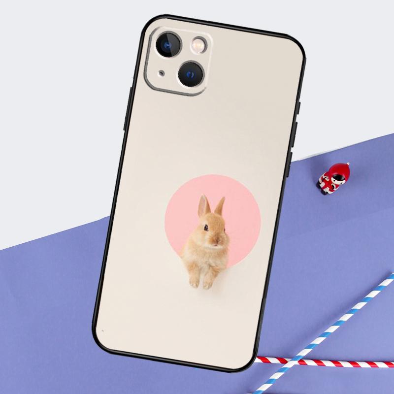 Rabbit Phone Case For iPhone 16 15 Pro Max 12 13 Mini 11 14 Pro Max XR 16 15 Plus 16e Cover Coque