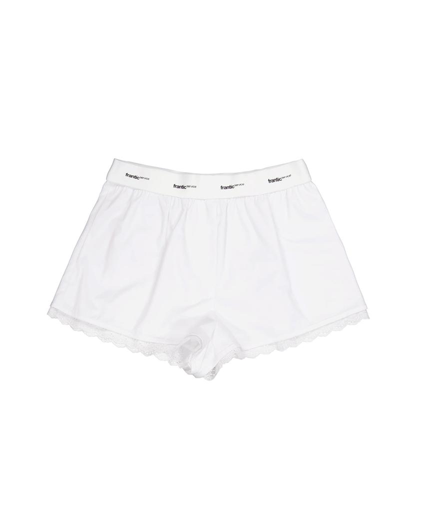 Peulaentigseobiseu Lace-Trimmed Boxer Shorts - White