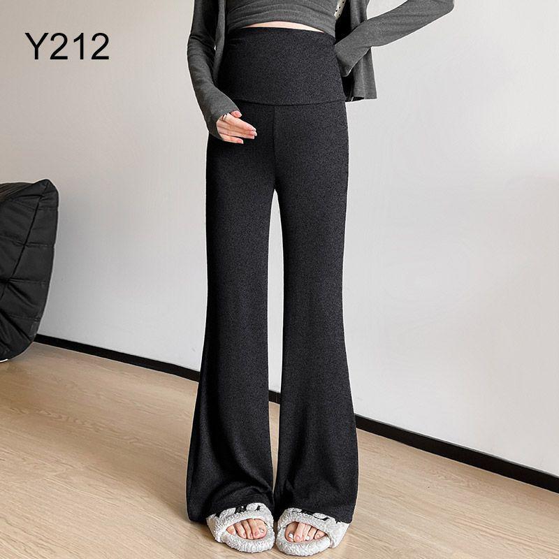 

2025 New Arrival: Maternity Micro-Flare Knit Pants - Autumn Thin Style with Tummy Support, Petite Wide-Leg Design One Size (90-115 lbs)