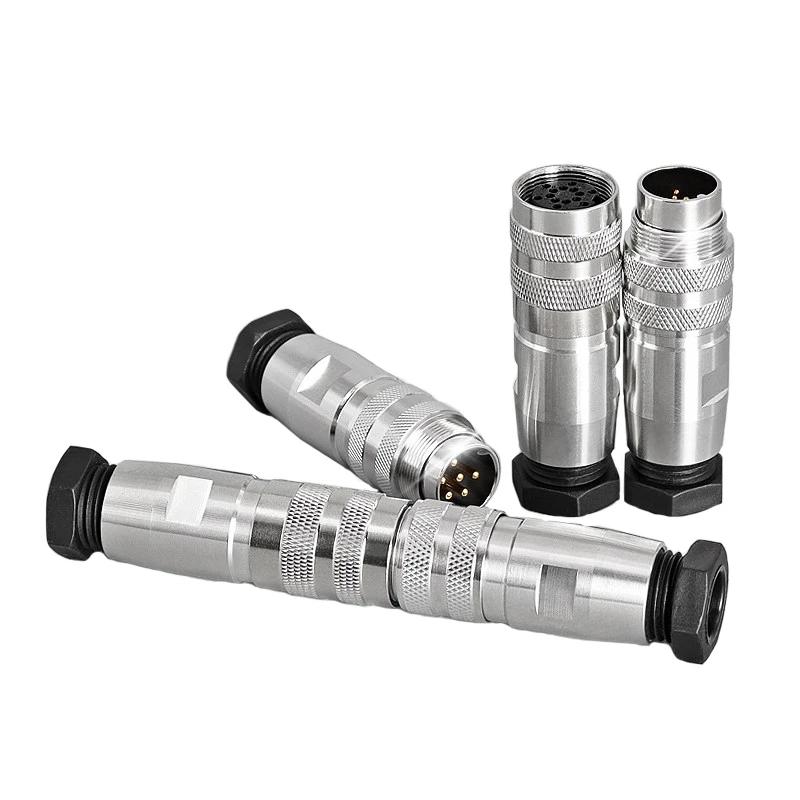5/10PCS lP67 M16 Circular Connector C091 Waterproof 2 3 4 5 6 7 8 12 14 16 Pin Aviation Plug Metal Shielding Male Connectors