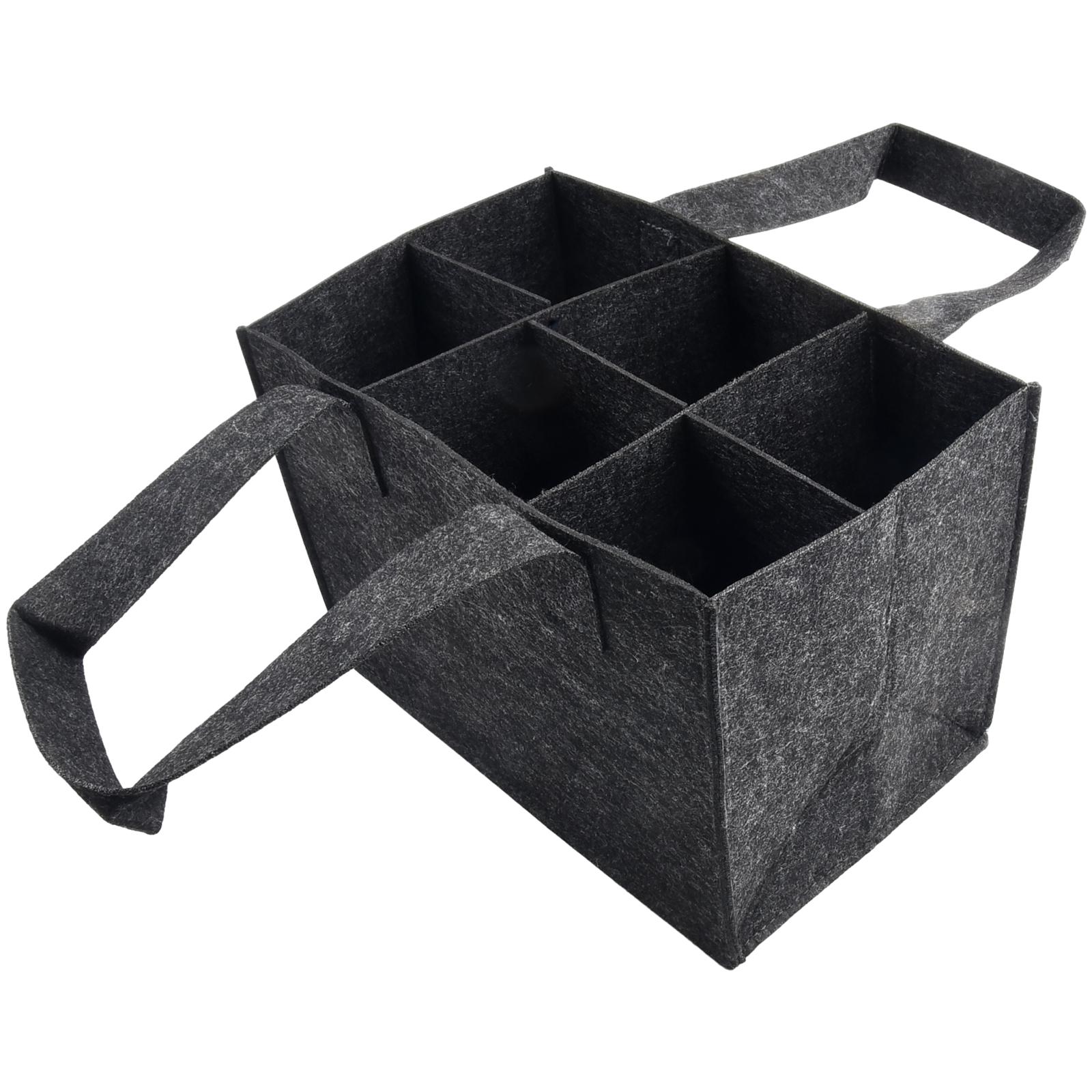 

2-цветный фетровый 6-сетчатый защитный чехол для хранения пива и вина сумка-переноска для улицы серый