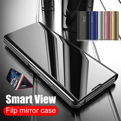 Flip Mirror Case für Samsung Galaxy Z Fold 6 5 4 3 2 Schutzhülle Smart View Kickstand Stoßfester Halter Business Vollschutzhülle