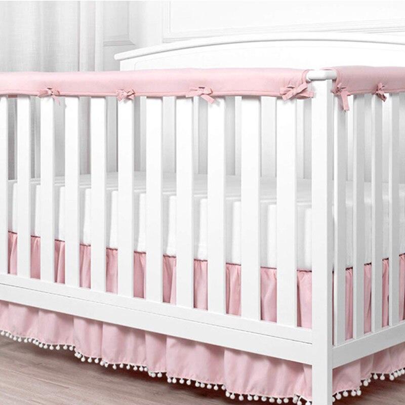 3 Pcs/Set  Anti-collision Crib Fence Wrap Edge Baby Crib Anti-bite Rail Cover Newborn Bed Baby Teeth Protection Guardrail Cotton