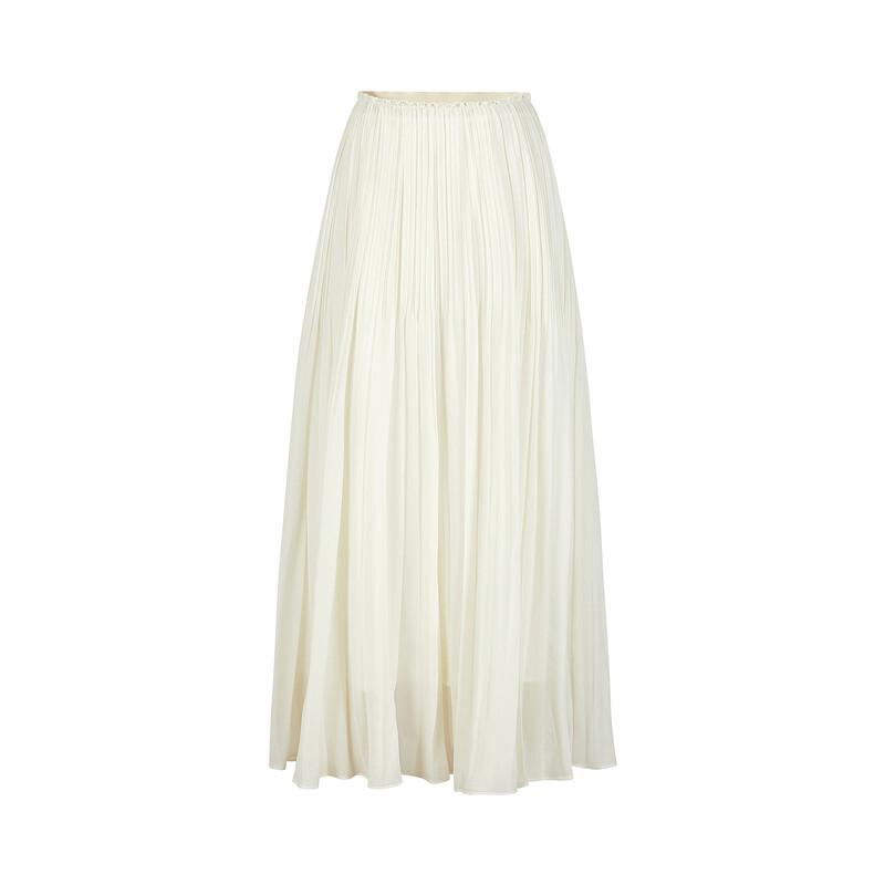 Jiuzi Women's Pleated Printed Resort Midi Skirt