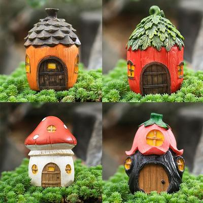 Neue Kreative Mini-Harz-Gartenpilz-Figuren Blume Tannenzapfen Haus Blume Bonsai Dekoration Mikro-Landschafts-Ornamente
