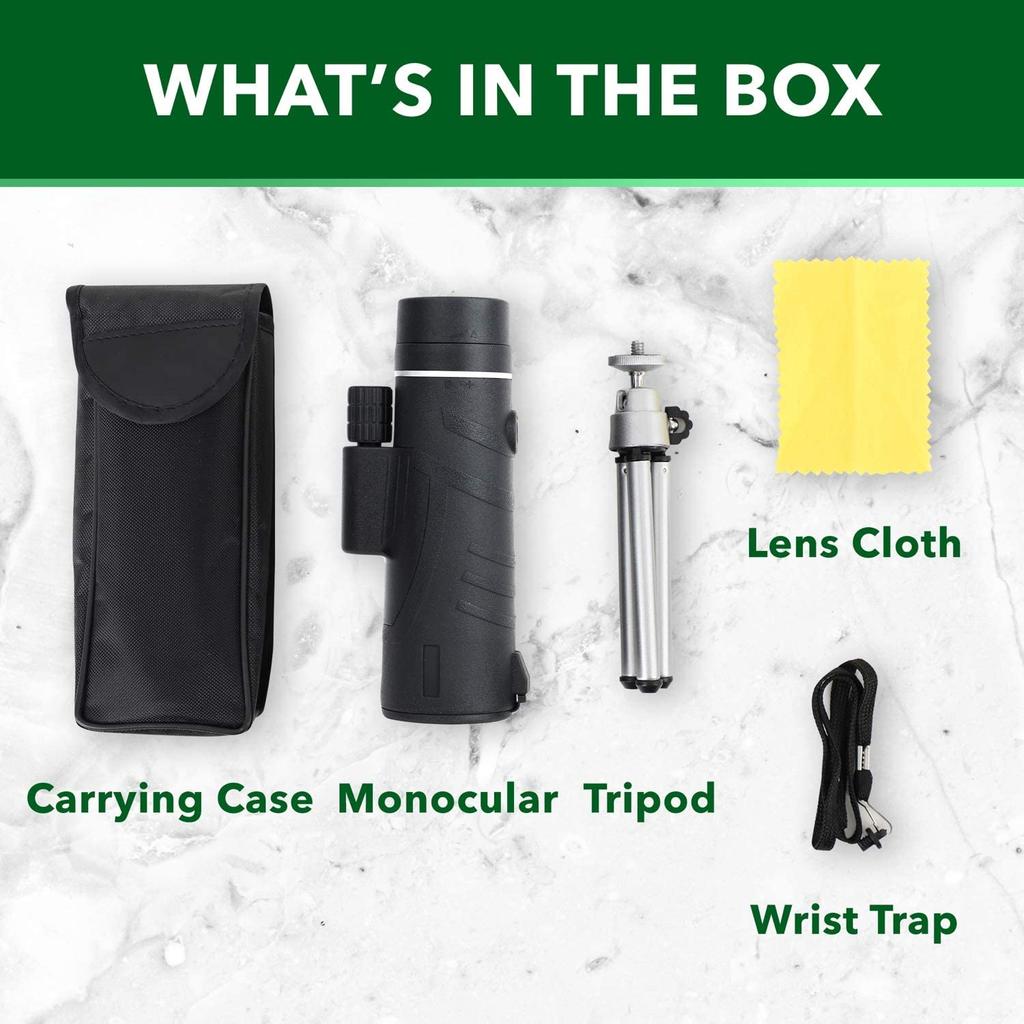 STARSCOPE Field of View Monocular Smart Portable Waterproof Shockproof Telescope with Tripod Handheld Telescope with BAK4 Prism Pocket Telescope for