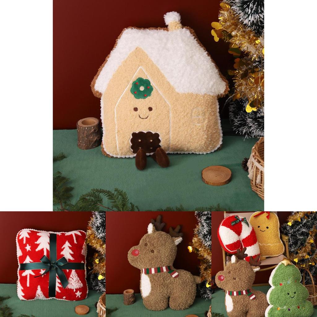 Christmas Series Plush Elf Reindeer Pillow With Pp Cotton For Holiday Home Decor