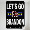 FJB PM Brandon Let's Go Metal Tin Sign Political Message Distressed Red White Blue Yellow Decorative Vintage Style for Home Bar