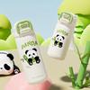 Edelstahl Thermobecher niedlicher Panda Strohhalm Wasserbecher Kinder und Studenten doppelter elastischer Deckel Tide Play Sportwasserbecher