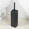 Badezimmer Toilettenbürstenhalter Set Edelstahl Schwarz Quadratisch Reinigungsgeräte Vertikale Toilettenbürste Badezimmer Reinigungszubehör
