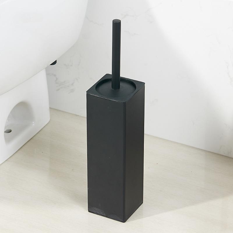 Badezimmer Toilettenbürstenhalter Set Edelstahl Schwarz Quadratisch Reinigungsgeräte Vertikale Toilettenbürste Badezimmer Reinigungszubehör