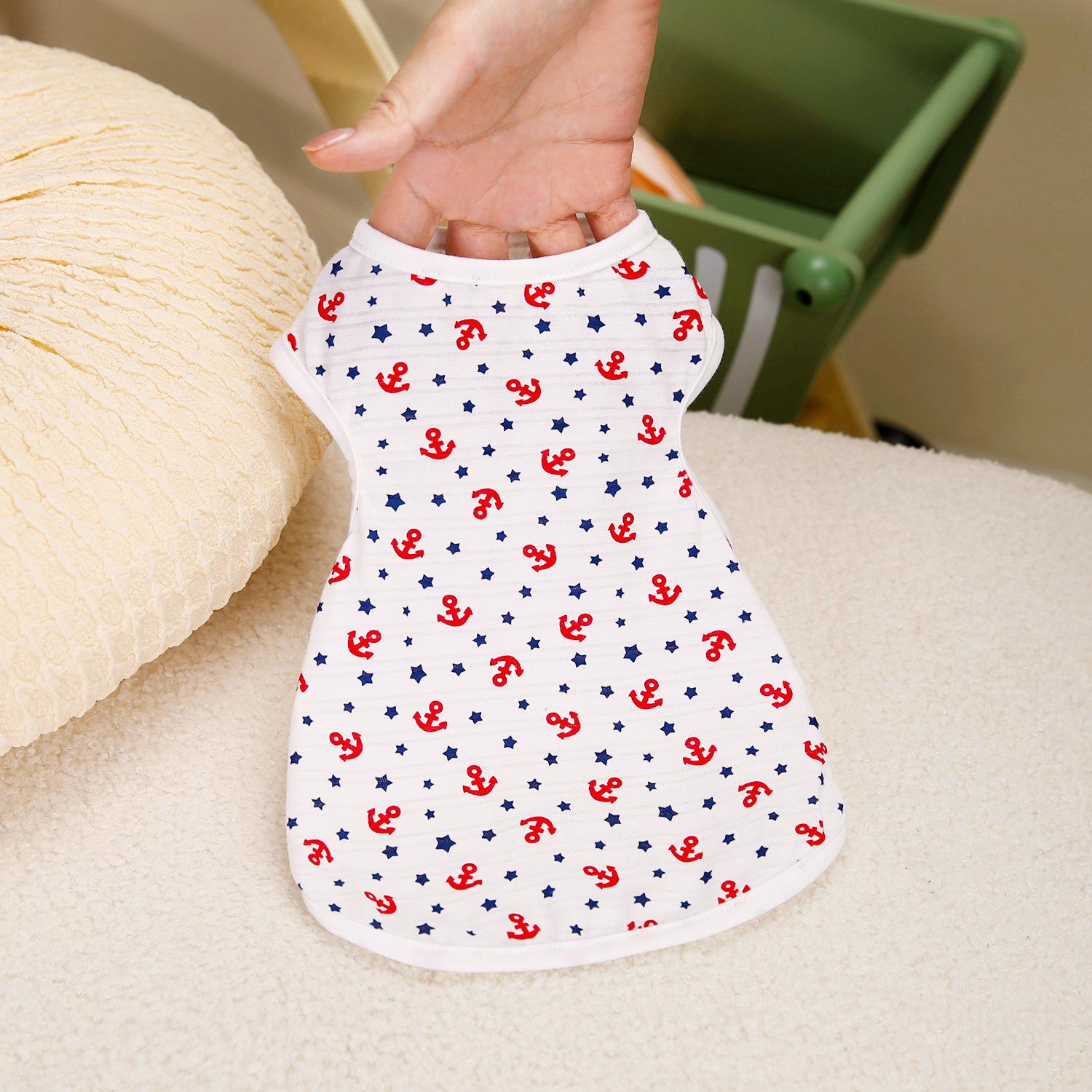 

Dog Clothes Summer Sailor Vest Sling Teddy Bigbear Small Dog Cool Breathable Play Pet Clothing S (2-2kg)