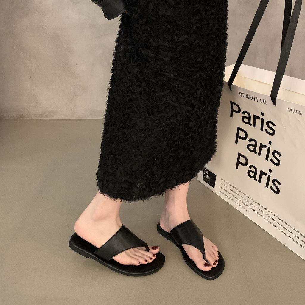 Niche flat-bottomed sandals women's shoes outer wear 2025 new summer fashion shoes cool slippers beach shoes