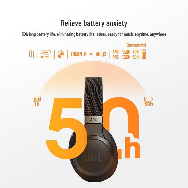 JBL LIVE 660NC Wireless Noise-Cancelling Headphones