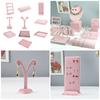 Pink Jewelry Display Props Elegant Jewelry Stand Velvets Fabric Material Jewelry Display Tray for Rings Earring Necklace
