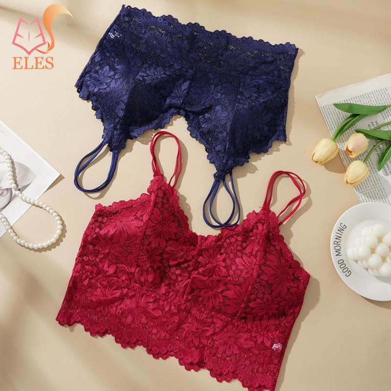 New Women Lace Bras Top Comfortable Bralette Solid Color Sexy Underwear Vest Female Hollow Out Wireless Lingerie Bra