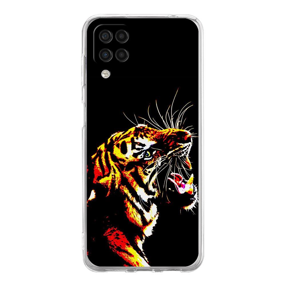 Neonový tygří leopardí kryt na telefon pro Samsung Galaxy A51 A71 A21S A12 A11 A31 A41 A03S A13 A33 A73 A53 A52 A32 5G A23 Průhledný kryt