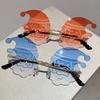 Luxury Designer Santa Claus Sunglasses Vintage Fashion Rimless Party Shades For Women Men Christmas Cute Sun Glasses