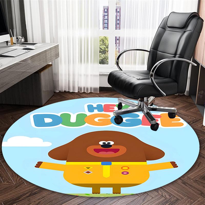 1pc Hey Duggee4 Print Round Carpet Chair Round Carpet Suitable for Bedroom Living Room Home Decorative Carpet
