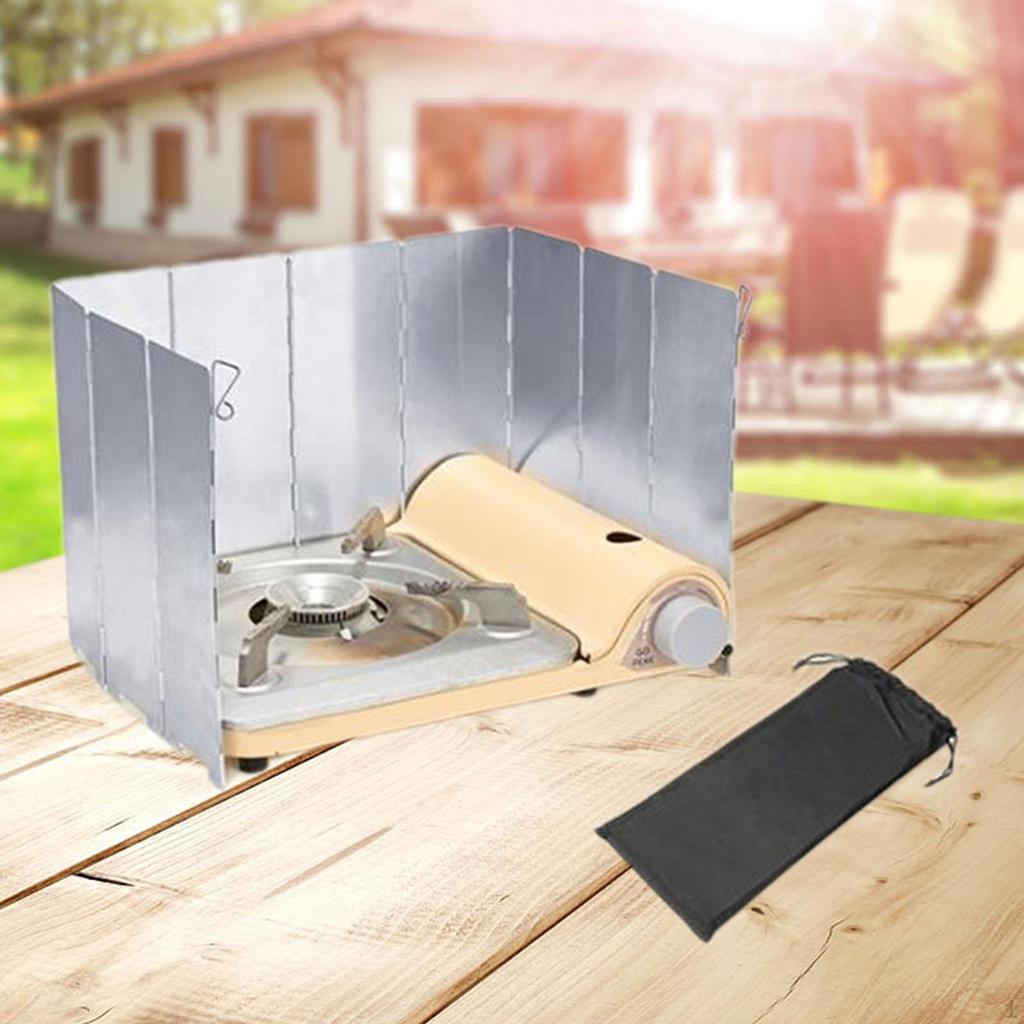 Camping Stove Windscreen Camp Wind Guard Outdoor Windshield Blocker for Hiking