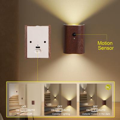 Gift Induction Wall Lamp Sensor Wall Light ED Light for Bathroom Hallway Bedroom Wood LED Multipurpose Magnetic Wall Lamp