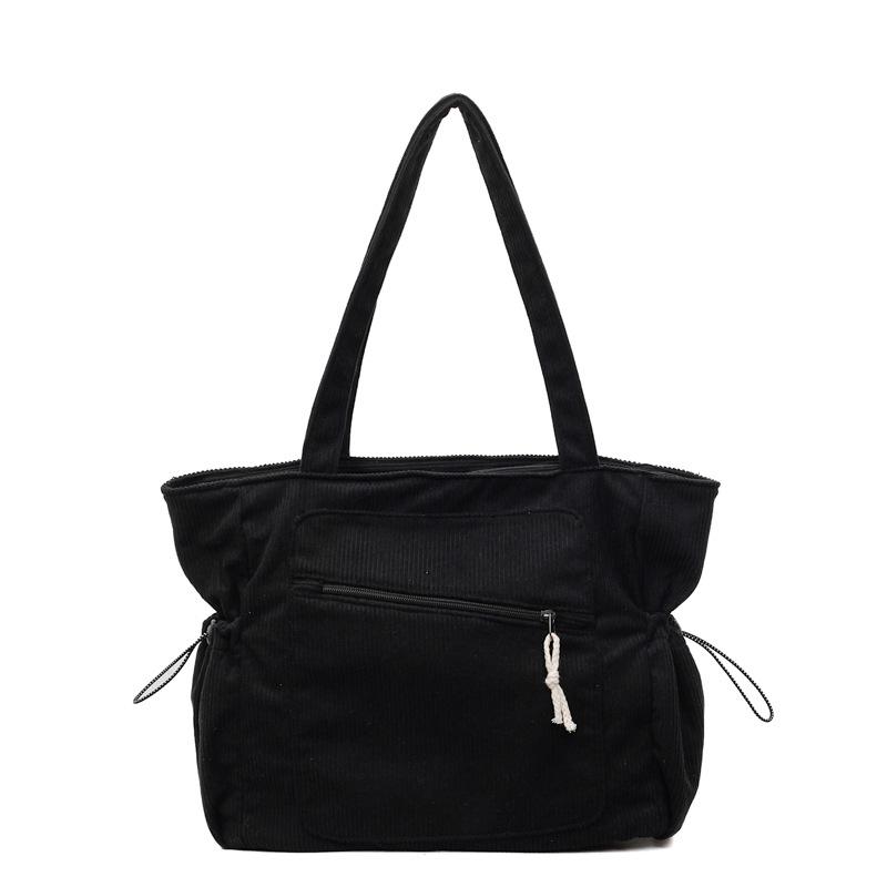 Neue koreanische Cord-Tragetasche für Damen, große Kapazität, minimalistisch, einfarbig, Umhängetasche, lässige Mode-Handtasche