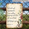 2D Flat, 1pc Vintage Ephesians 4:32 Bible Verse Metal Aluminum Sign -Be Kind and Compassionate Christian Wall - Pastel Pink Roses & Beige Scripture