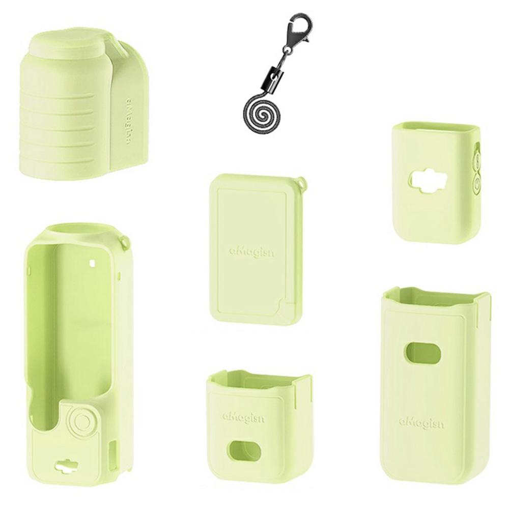 AMAGISN For DJI Osmo Pocket 3 Silicone Protective Case Lens Cap Gimbal Guard Accessory