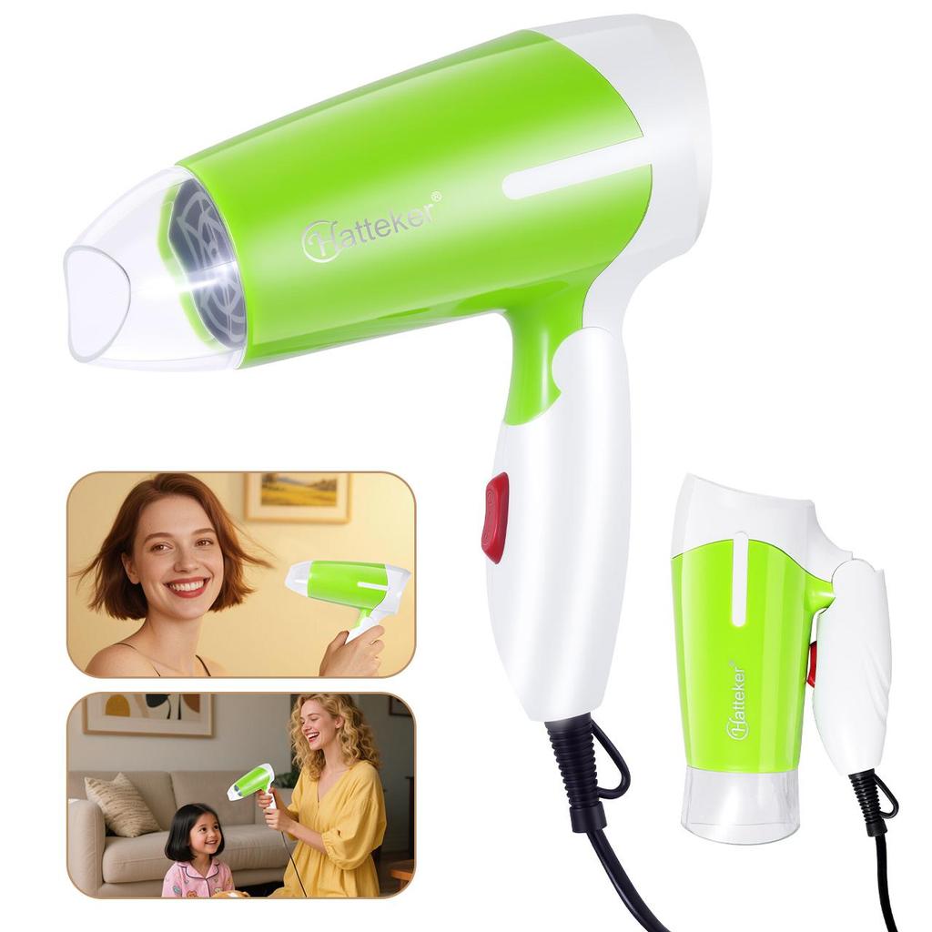 Hatteker Portable Hair Dryer Electric Home Use Hair Dryer Foldable Small Tube for Quick Drying