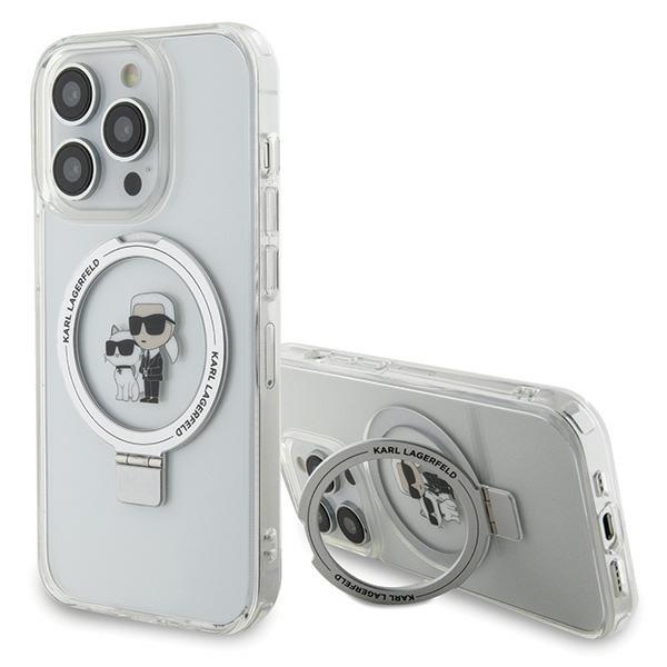 Karl Lagerfeld Klhmp15Xhmrskch Iphone 15Pro Max 6.7 Biały/White Hardcase Ring Stand Karl&Choupettte Magsafe