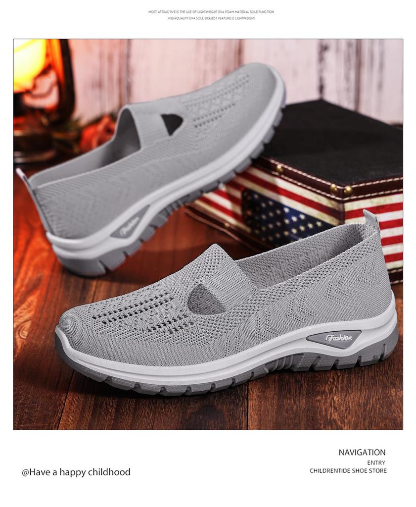 Damen Übergröße Atmungsaktive Sommer Stoffschuhe - Bequeme Leichte Freizeitschuhe für Mittleren Alters und Ältere.