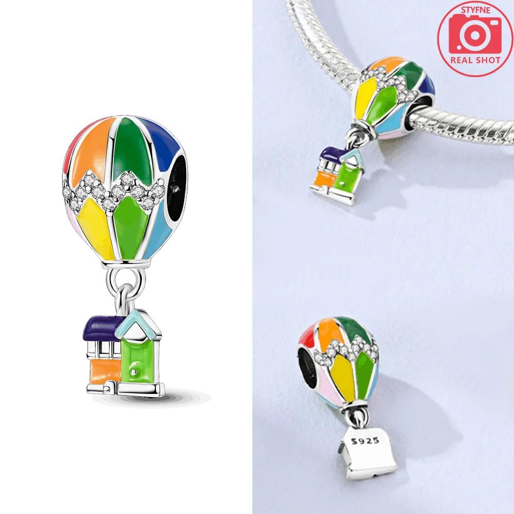 

Authentic Charm Bead Charms copper Colorful Balloons and House Bead Charms Compatible With Charm Bead Charms Plata Bracelets for Women Jewellery Makin