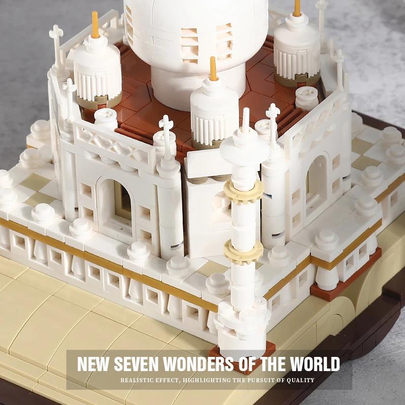 City Street View Taj Mahal Miniature Model Moc Block Famous Creative Building Toy For Children India World Famous Architecture