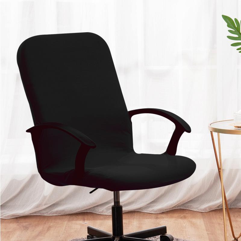 Stretch Computer Office Chair Cover with Durable Zipper Washable Removable Rotating Boss Chair Slipcovers Anti-dust Soft Desk Chair Seat Protector