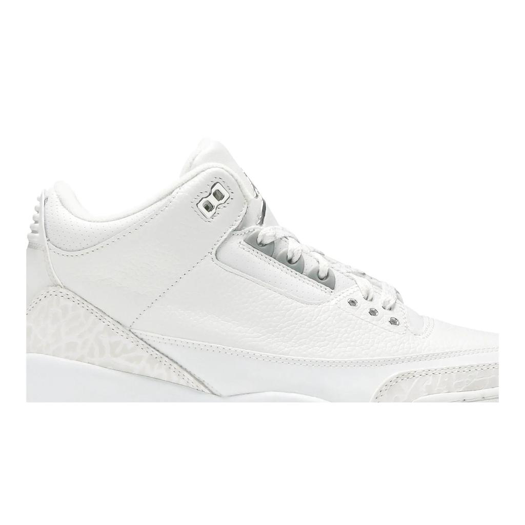 Air Jordan 3 Retro 'Pure Money' 2007 (Unisex) White / Metallic Silver Vintage Basketball Shoes 136064 103