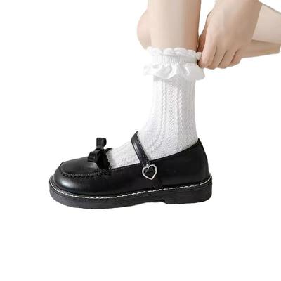 3PAIRS  Socks Women's Japanese Lace Medium Tube Socks Lolita College Style Girl Cute Mary Jane Shoes Lace Socks