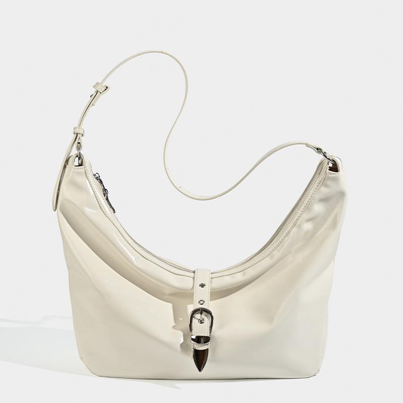 Ielgy Casual Niche Design Metal Buckle Texture Underarm Tote Bag Fashion Crossbody