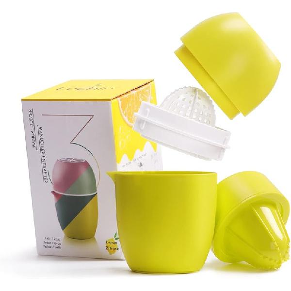 Hand Juicer - Citrus Juicer with Lemon Shape - Hand Lemon Juicer with Two Press Options for Different Fruits (Yellow) жёлтый