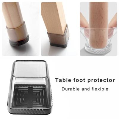 Coprigambe per sedia da 4 pezzi, design antiscivolo, resistente ai graffi, in silicone, per mobili