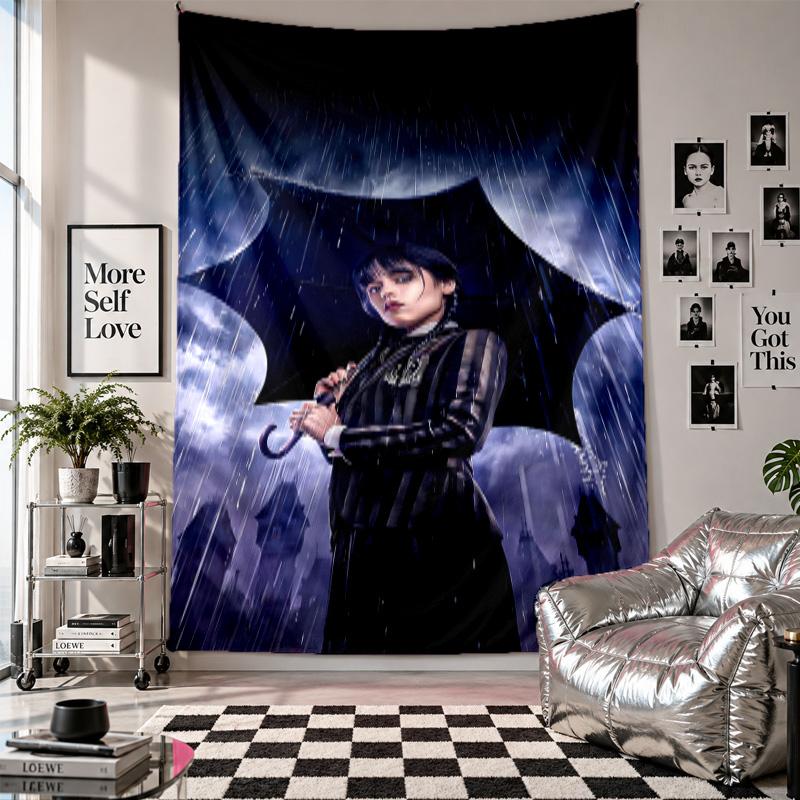 Wall TapestryWednesday Art Hanging Cloth Decorative Background Cover for Room Decoration