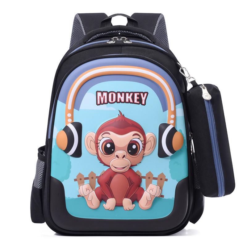 Cute And Durable Hard Shell Kids Backpack With Adorable Cartoon Animal Prints чёрный