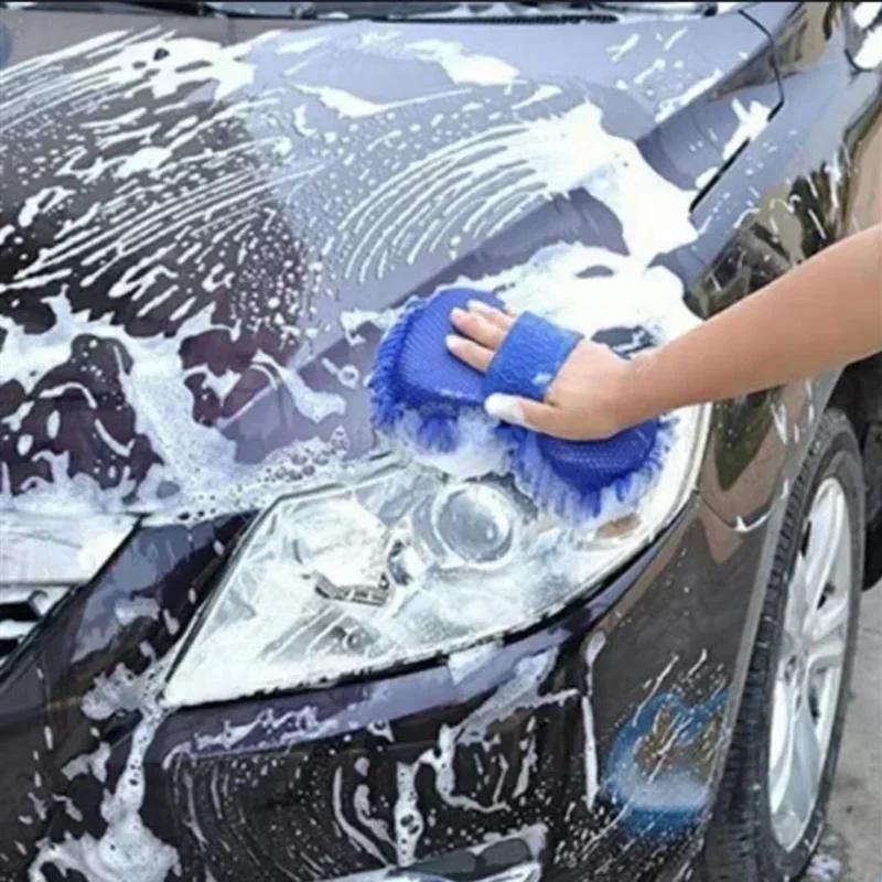 Ultra Absorbent Car Wash Sponge - Premium Chenille Microfiber Mitt, Scratch-Free Cleaning Glove, Sponge Washing Tools