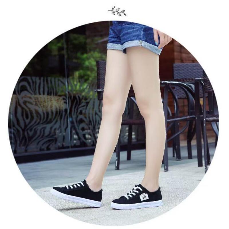 Women's Denim Canvas Sneakers Lace-up Low-top Casual Shoes Fashion Fringe Trim Walking Shoes
