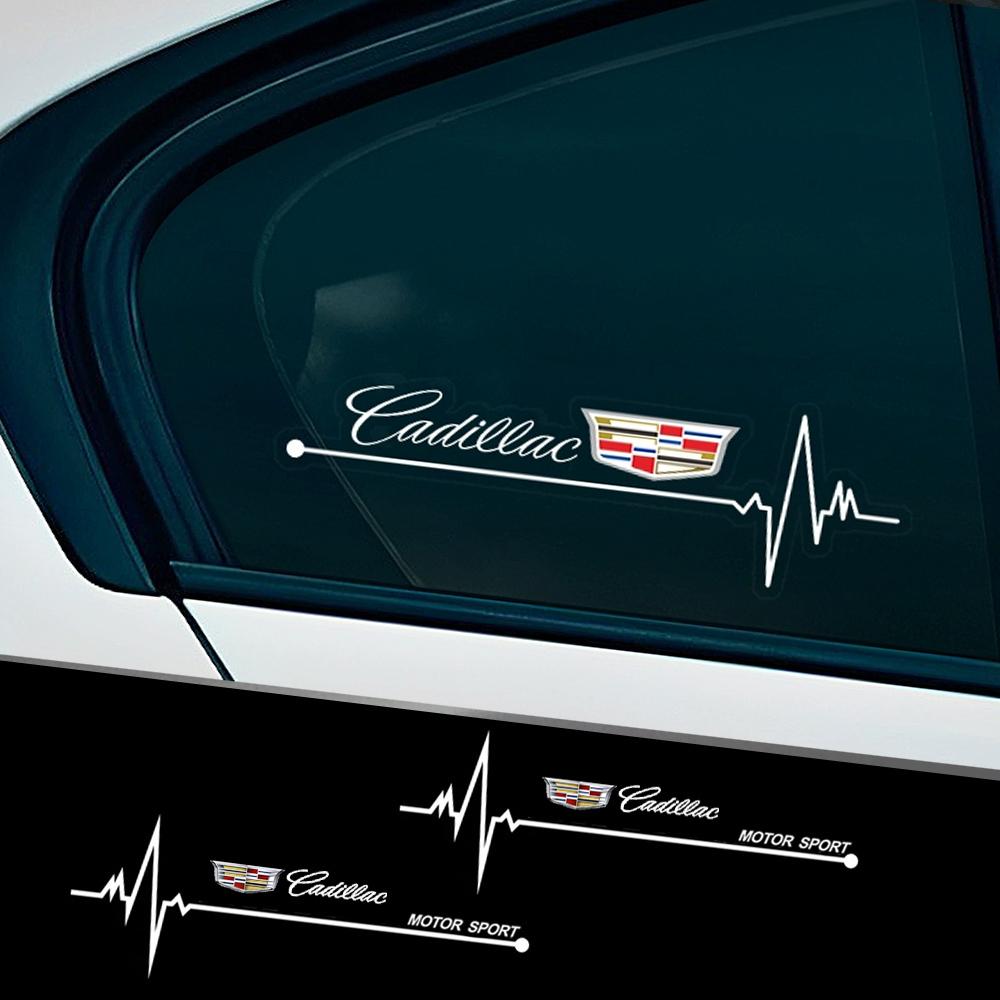 2PCS PVC Car Side Window Stickers Vinyl Waterproof Decals for Cadillac