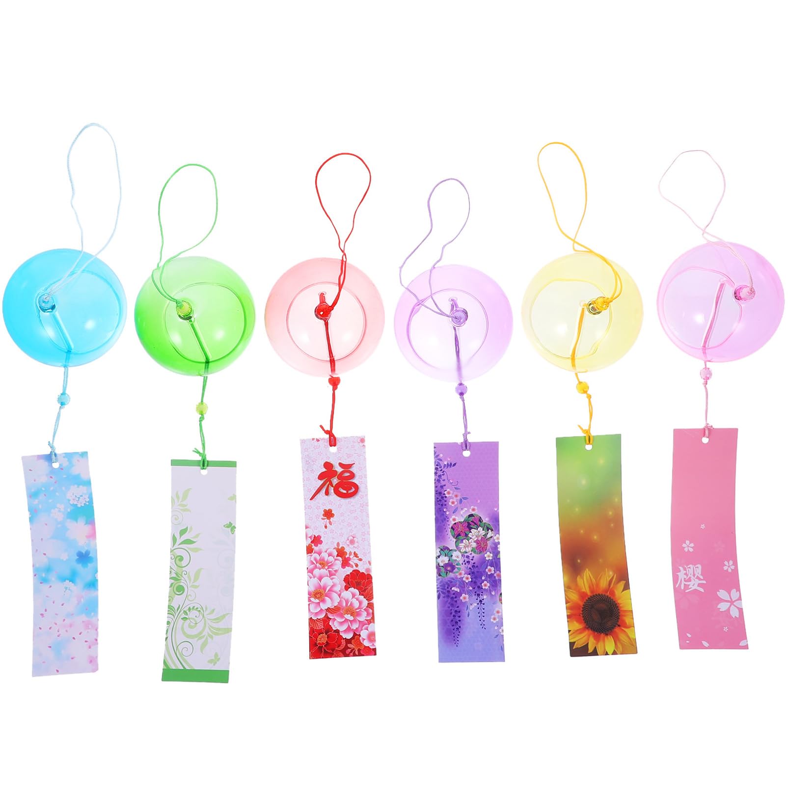 

Didiseaon Glass Wind Set of Hanging Decorations for Balconies and Colorful and Japanese Wind Chimes Japanese-Style Chimes, 6, Gardens, Long-Lasting